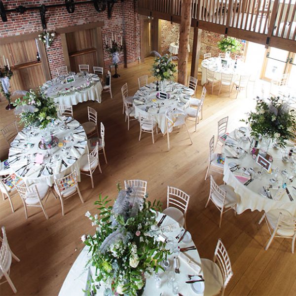 View of the table decorations at a Gaynes Park wedding reception