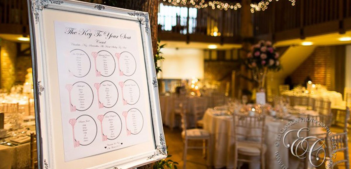 Table plan for a barn wedding venue reception