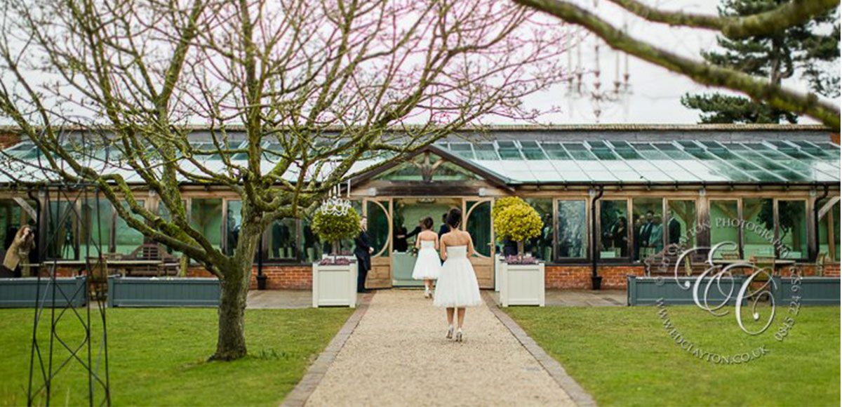 Spring wedding ceremony at Gaynes Park’s Orangery