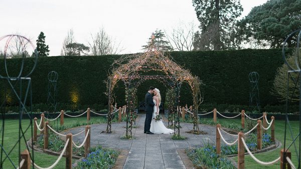 The romantically lit garden structure is a wonderful addition to your wedding photos - wedding ideas