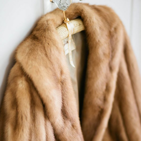 Fur jacket for a winter wedding