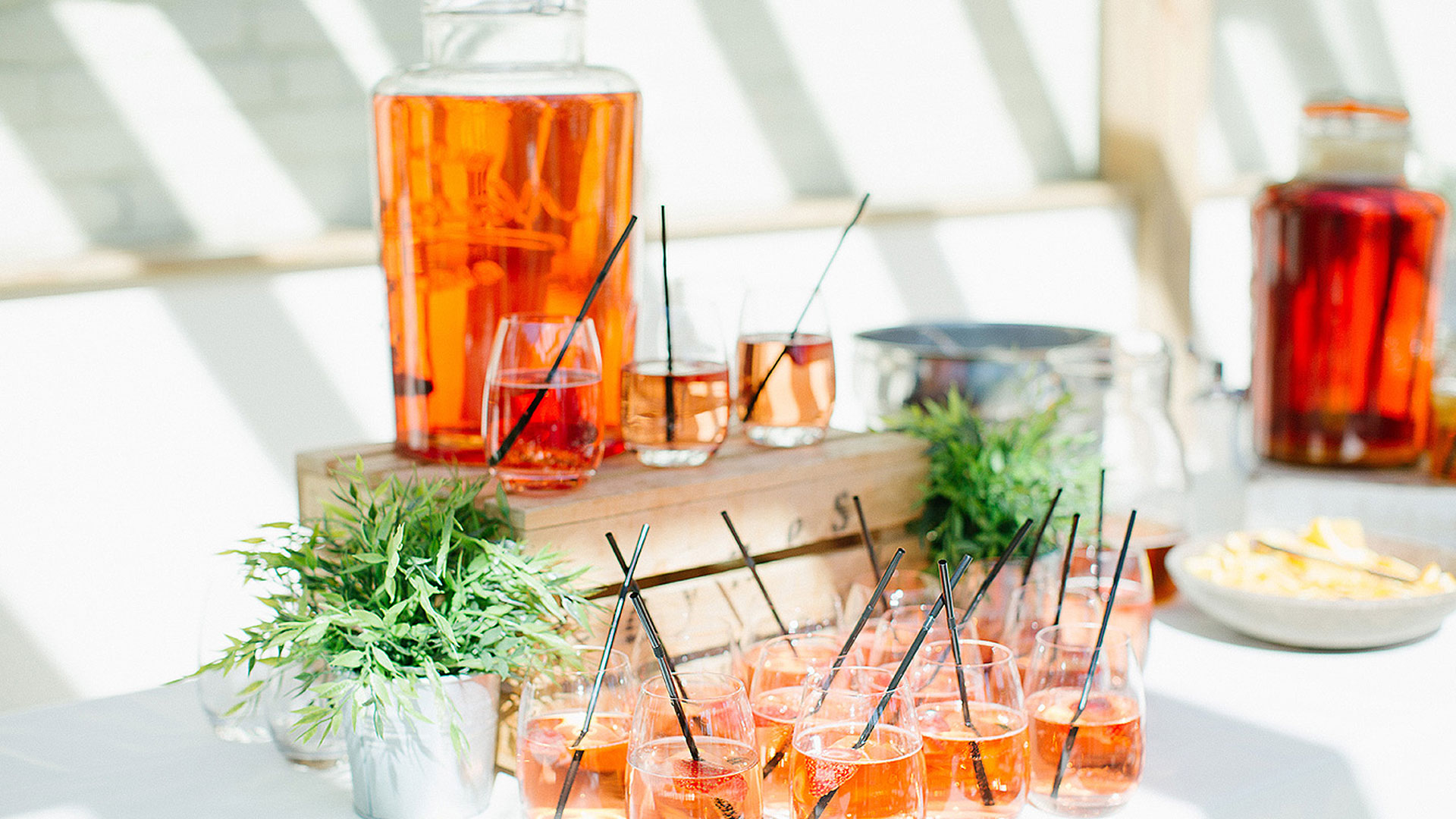 Enjoy summer drinks during your wedding reception at Gaynes Park wedding venue in Essex