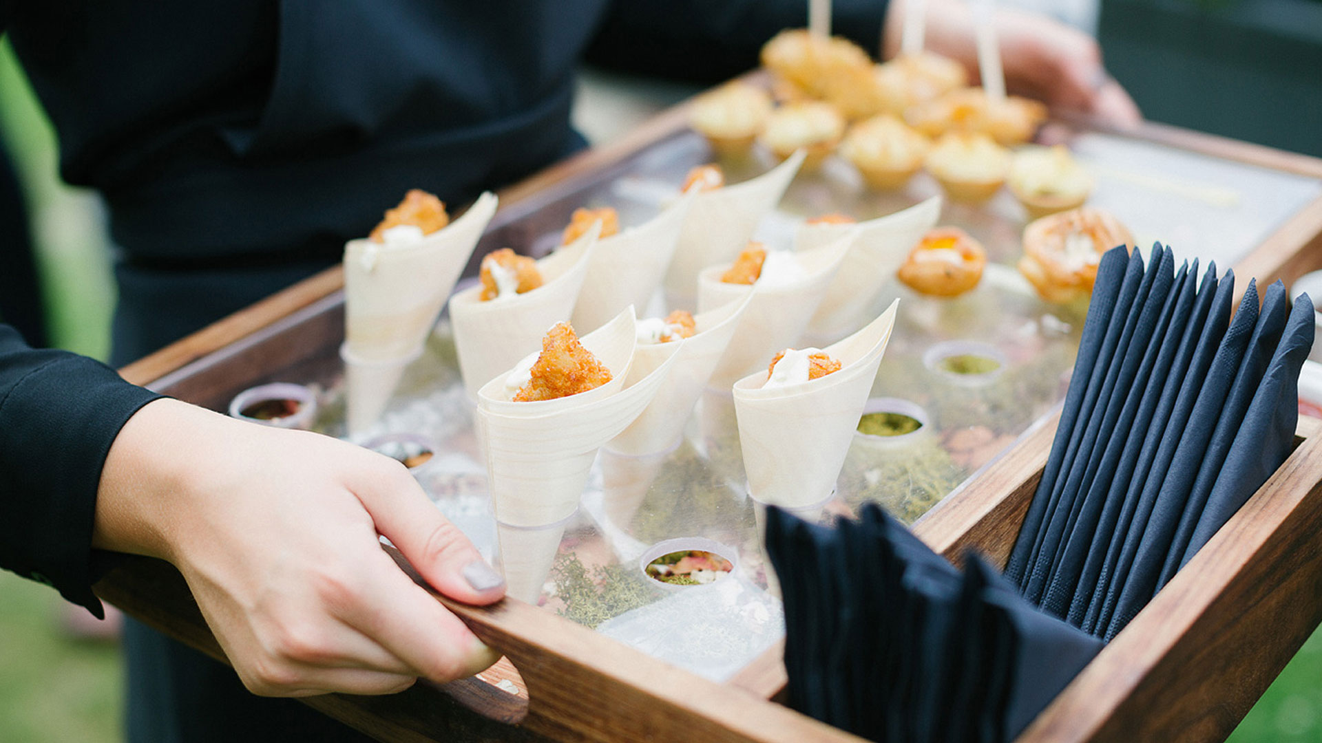 Our expert wedding team can serve up delicious wedding canapes to your wedding guest after your wedding ceremony