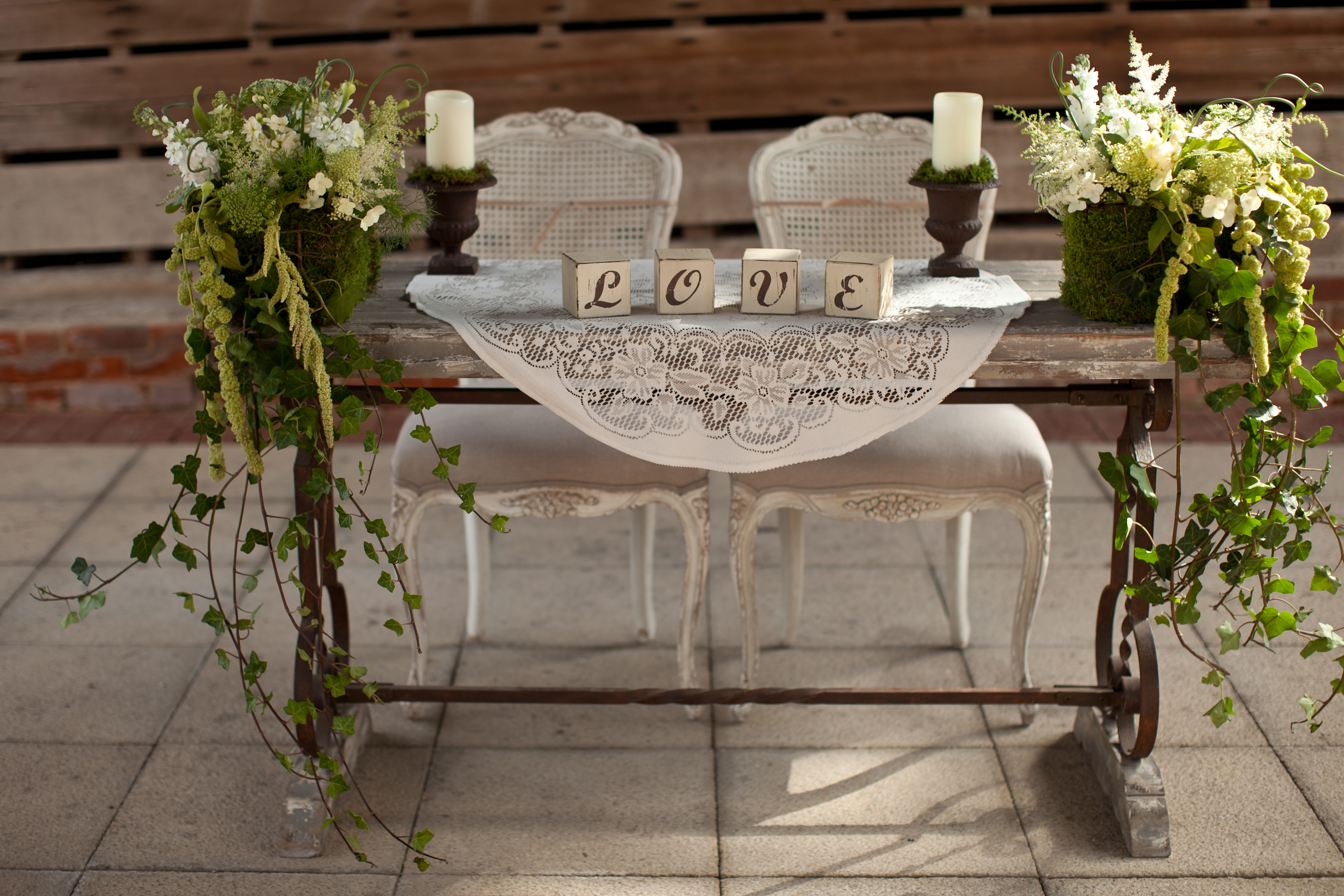 wedding-ceremony-table-wooden-letter-blocks | Gaynes Park