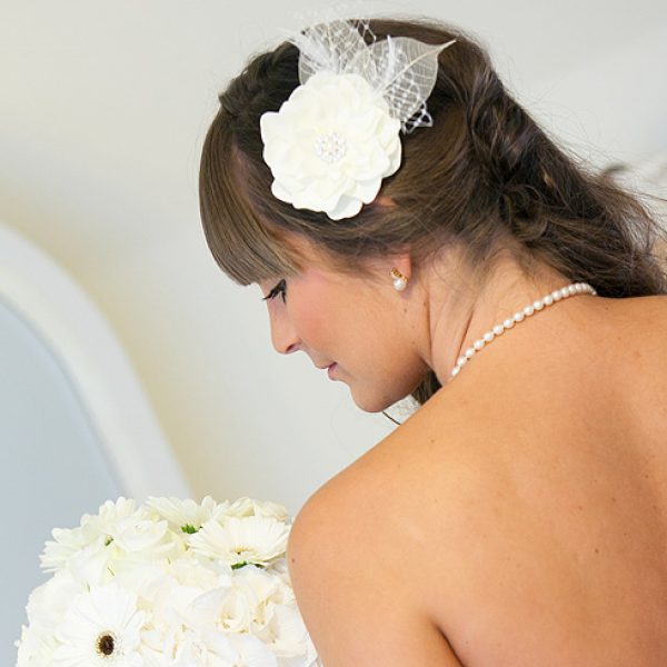 Wedding hair ideas – ivory flower hair accessory