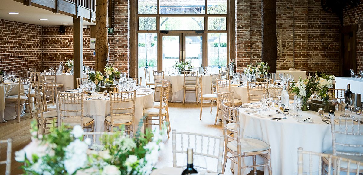 The Mill Barn at Gaynes Park is the perfect location for a vintage wedding reception