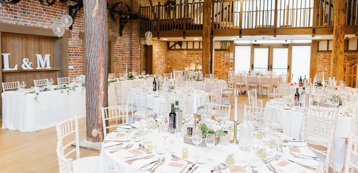 The Mill Barn at Gaynes Park is the perfect setting for a rustic wedding breakfast