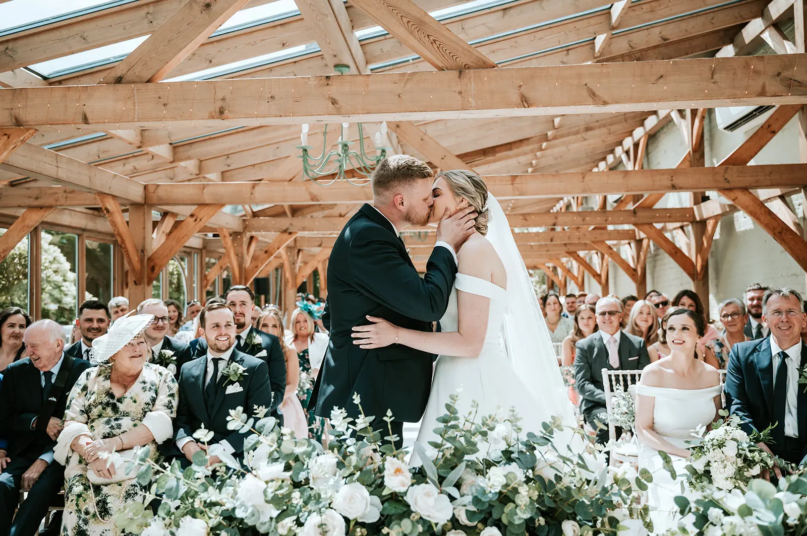 Wedding ceremony in the Orangery at Gaynes Park
